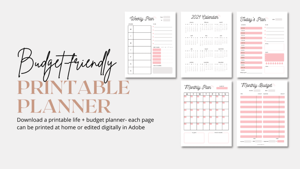 Monthly Budget Planner Printable | Simple Budget Worksheet| Personal Budget  Template | Instant Download